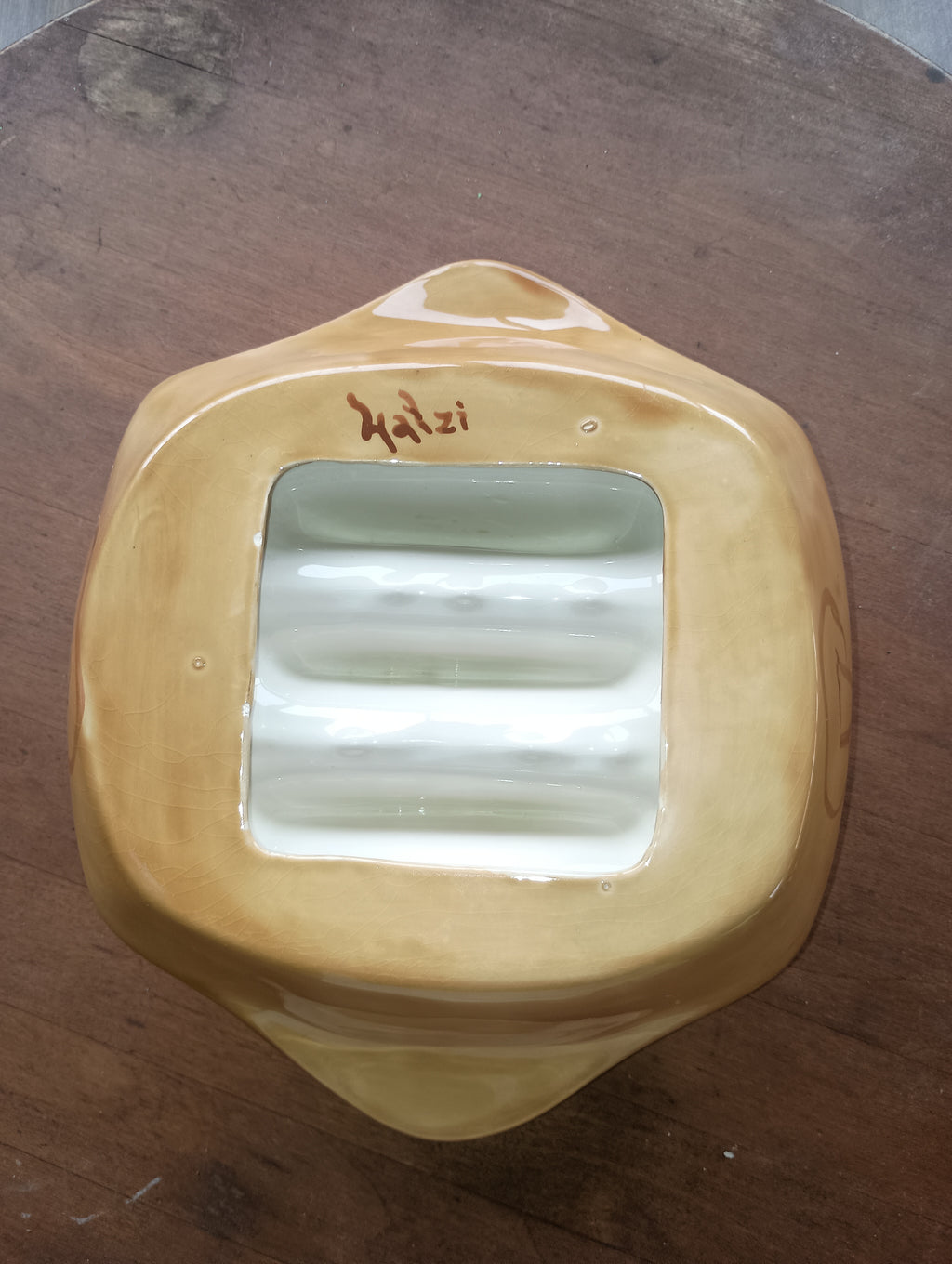 For Tacos" Hand-Painted Italian Majolica Tortilla / Taco Server