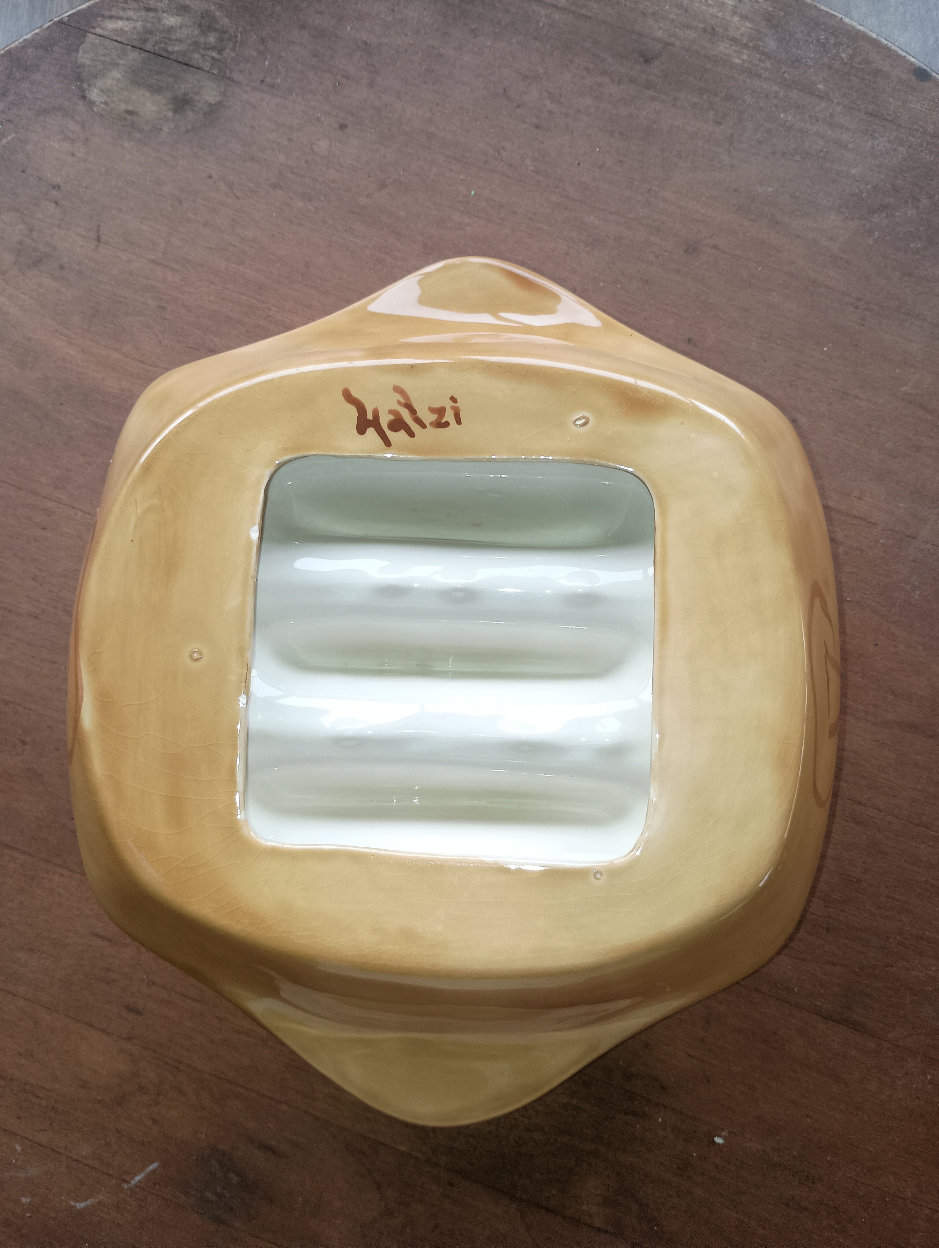 For Tacos" Hand-Painted Italian Majolica Tortilla / Taco Server