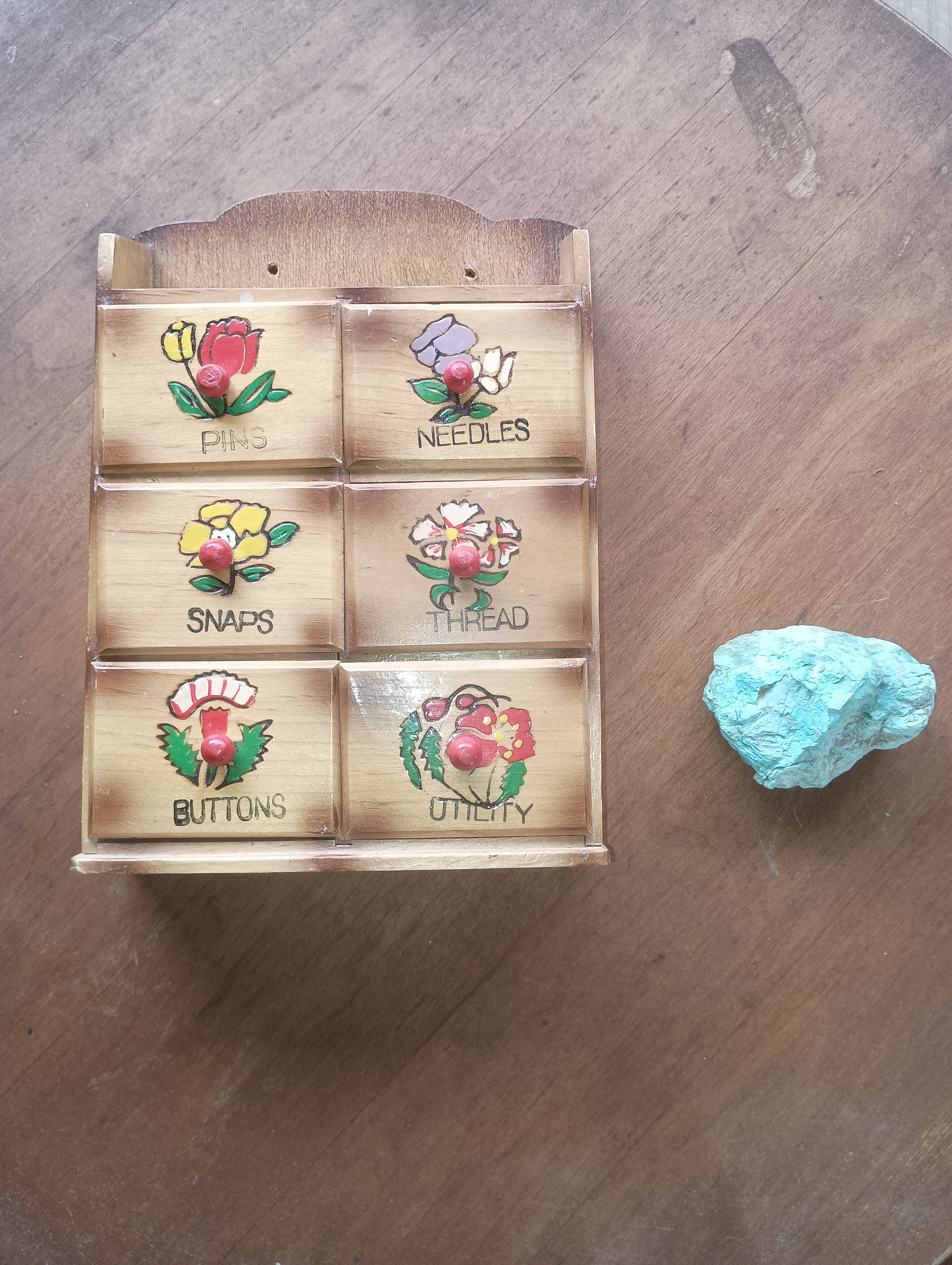 Vintage Hand-Painted 6-Drawer Sewing Chest