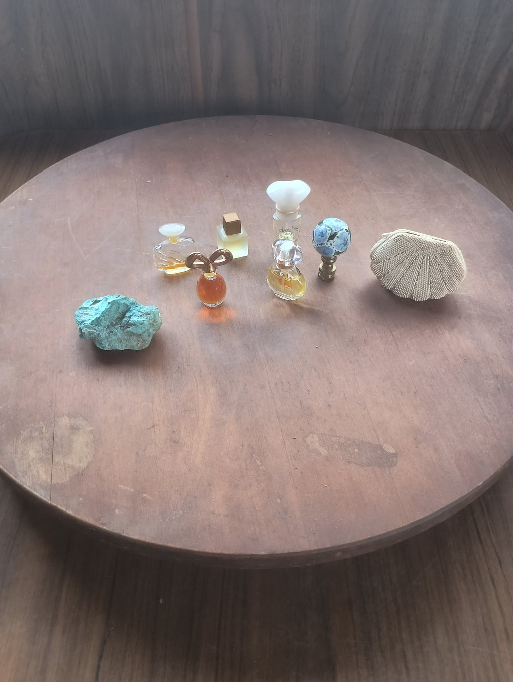 Vintage Glass Perfume Bottle Vanity Combo Set