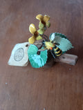 Signed Norman Brumm Enamel-on Copper Honeybee & Wildflower Sculpture
