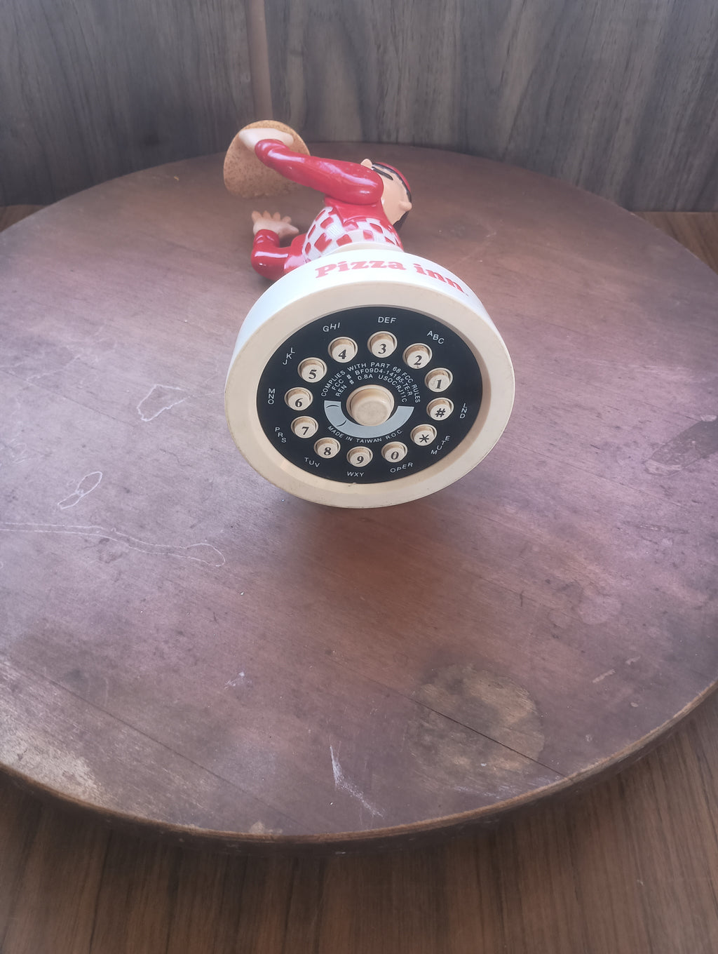 Vintage 1980s Pizza Inn Novelty Mascot Landline Phone – Retro Restaurant Advertising Memorabilia