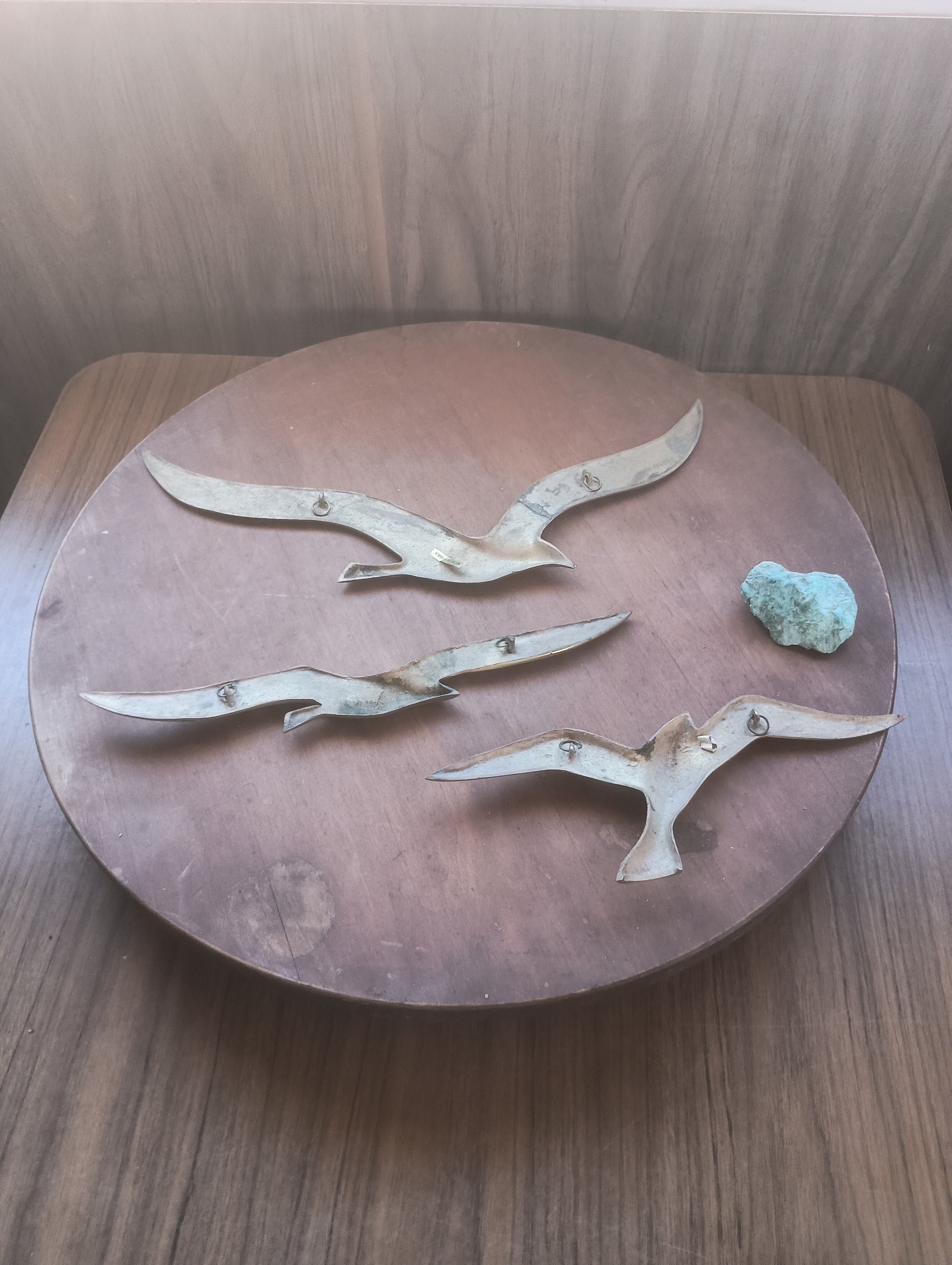 Mid-Century Brass Flying Seagulls Wall Decor - Set of 3