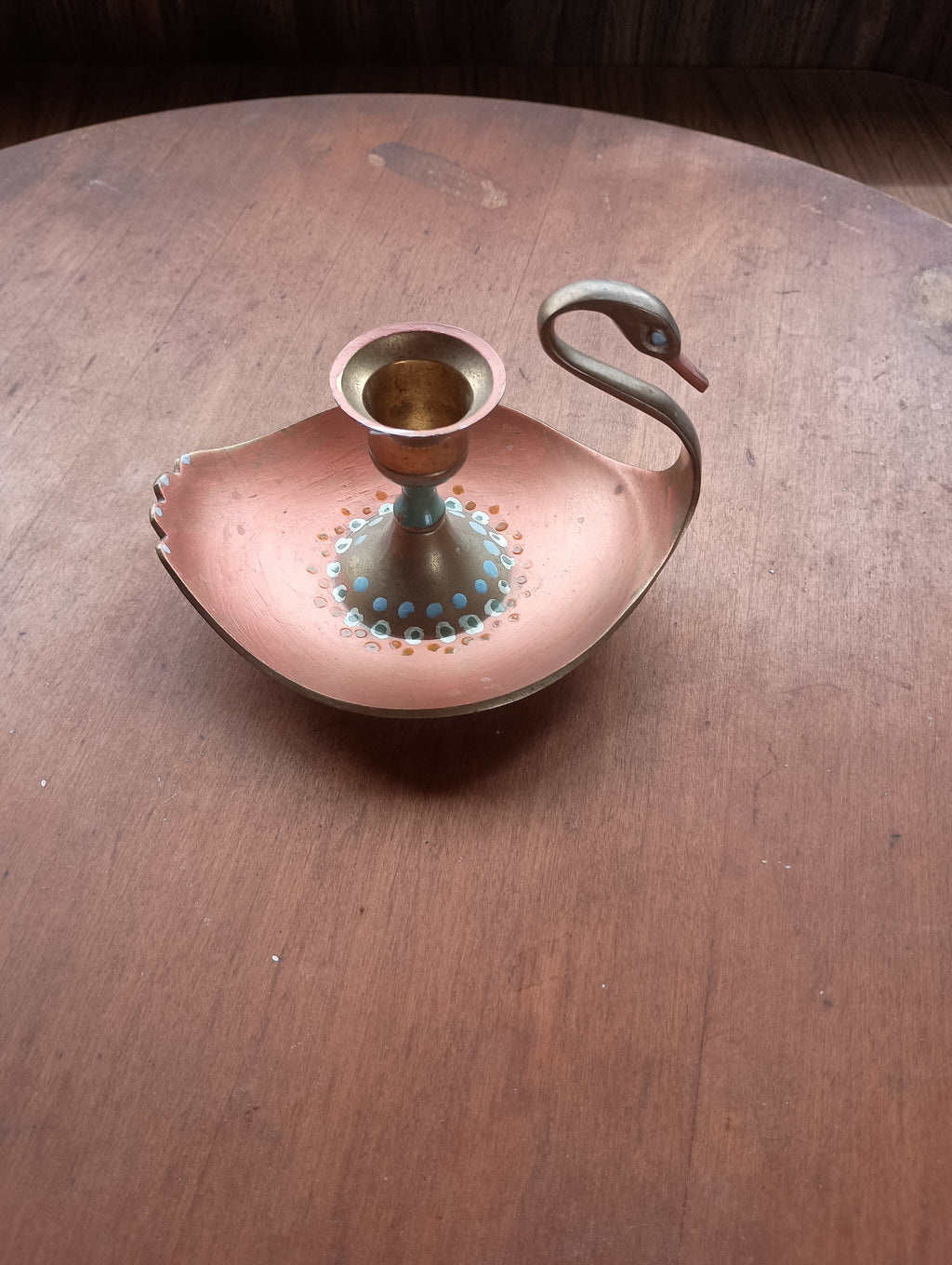 Hand Painted Brass Swan