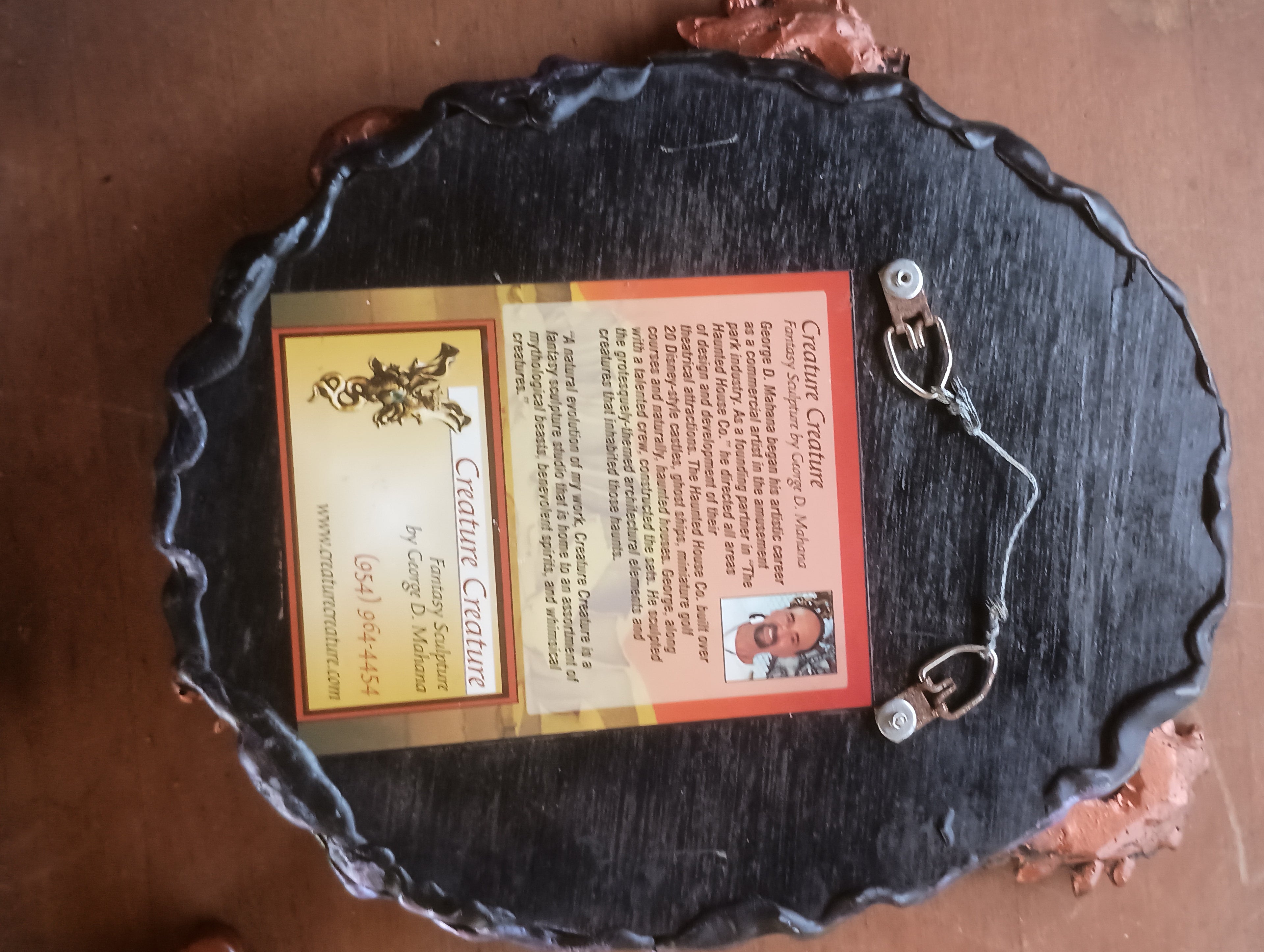 "Creature Creature" Hand-Sculpted Seahorse Fantasy Mirror & Ceramic Conch Soap Dish Set