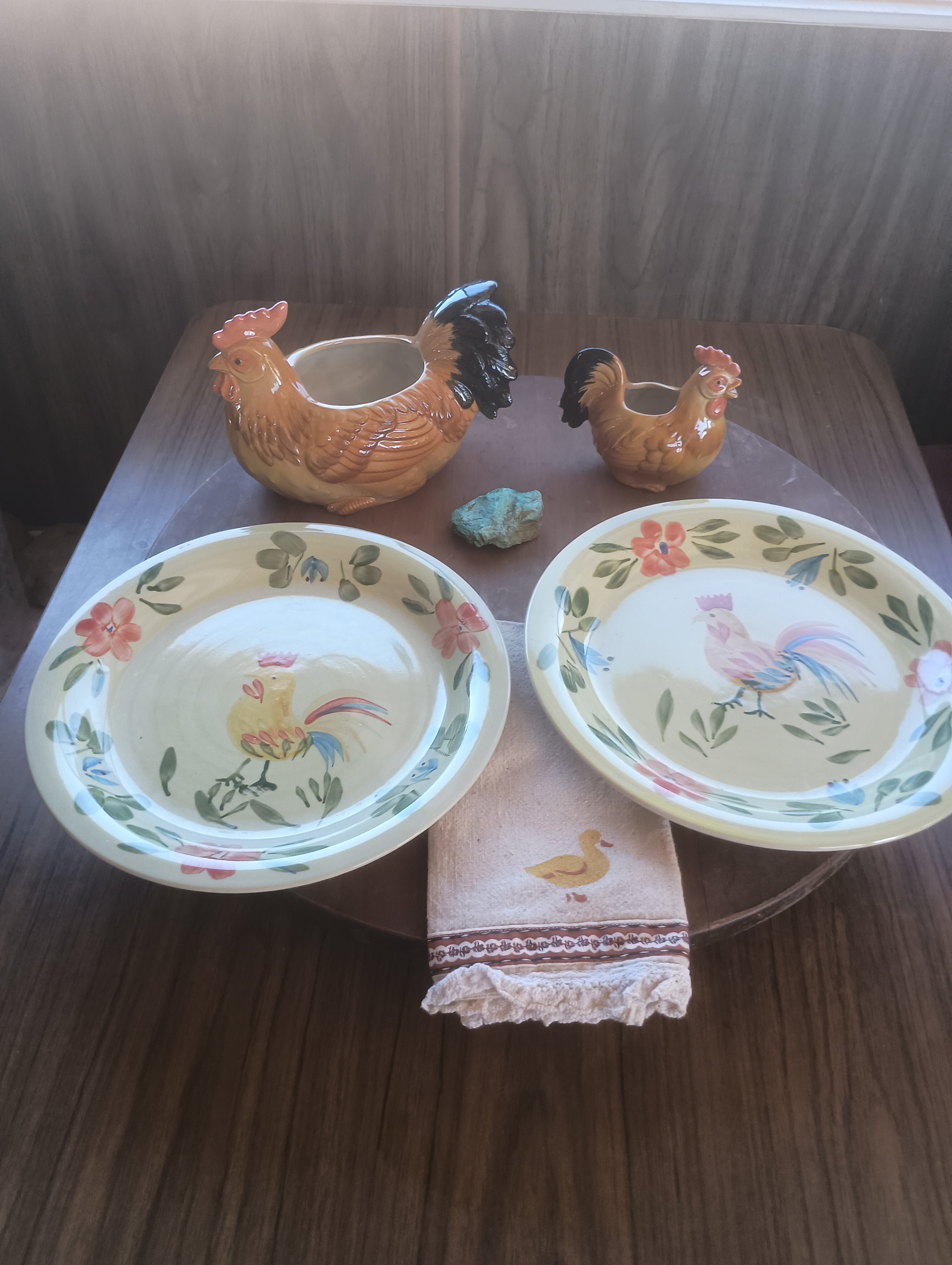 Vintage Rooster Farmhouse Kitchen Set