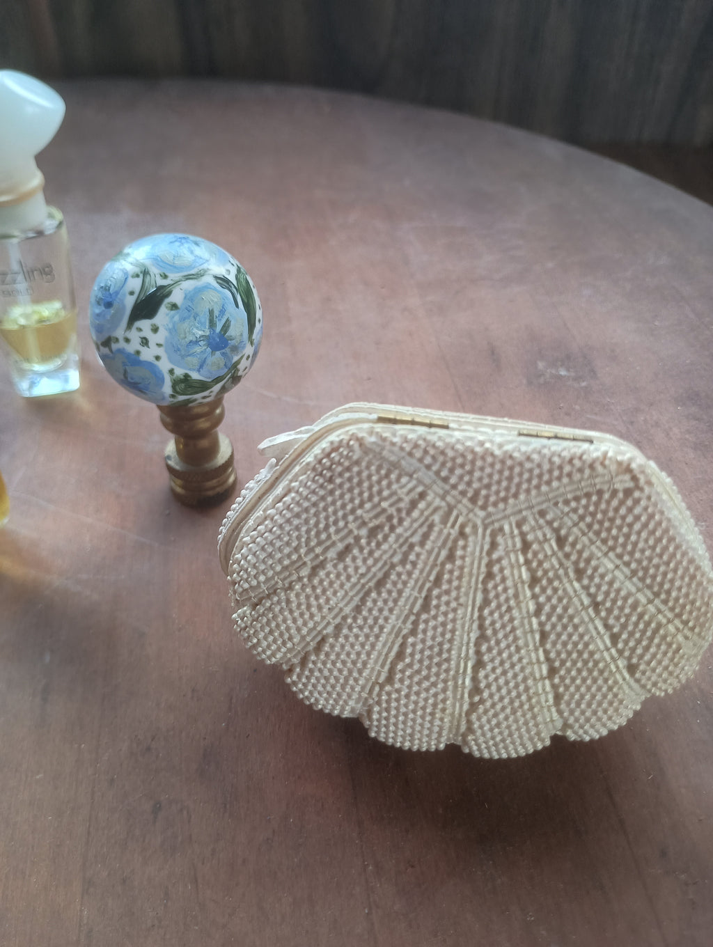 Vintage Glass Perfume Bottle Vanity Combo Set