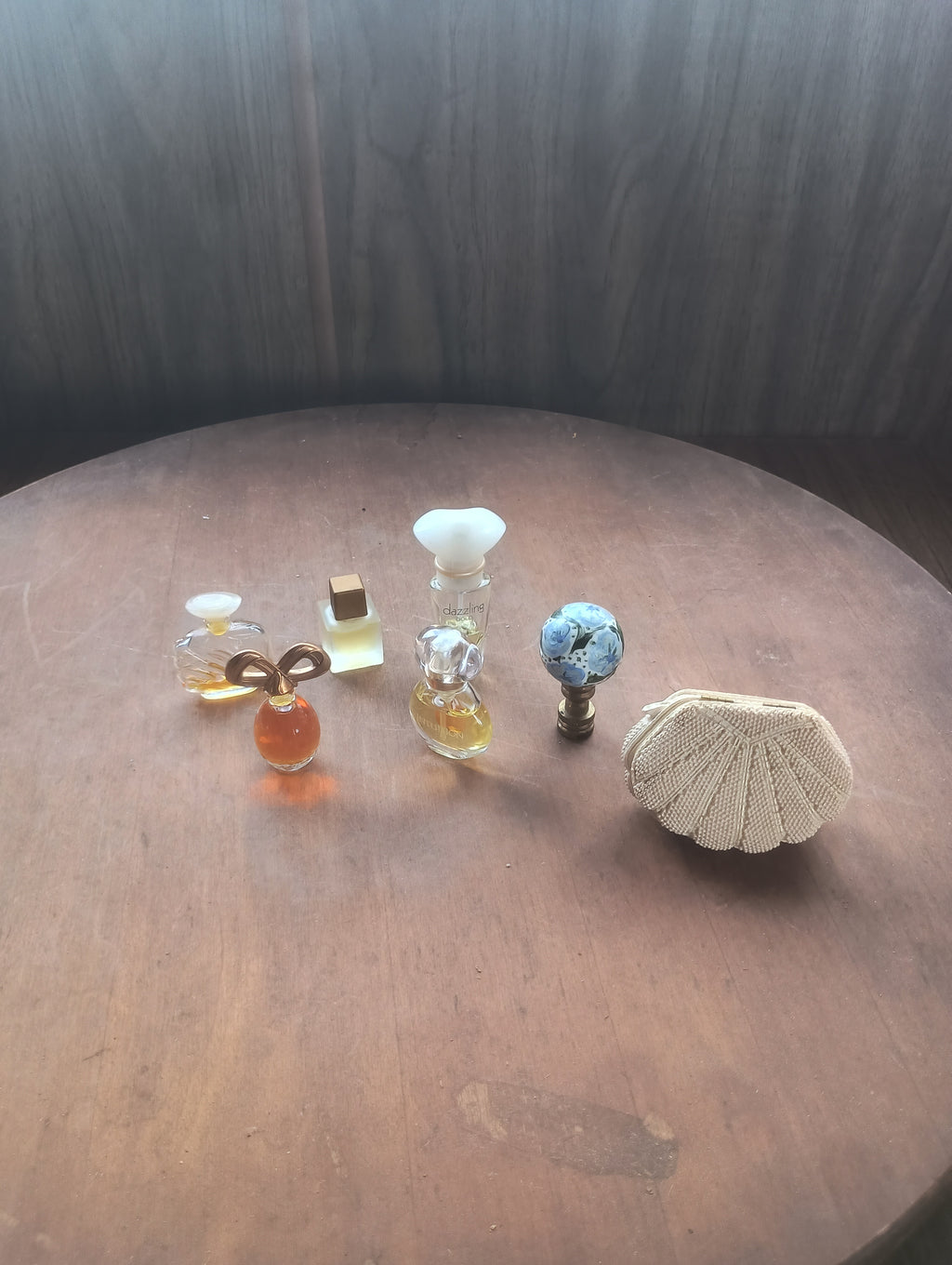 Vintage Glass Perfume Bottle Vanity Combo Set