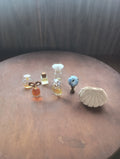 Vintage Glass Perfume Bottle Vanity Combo Set