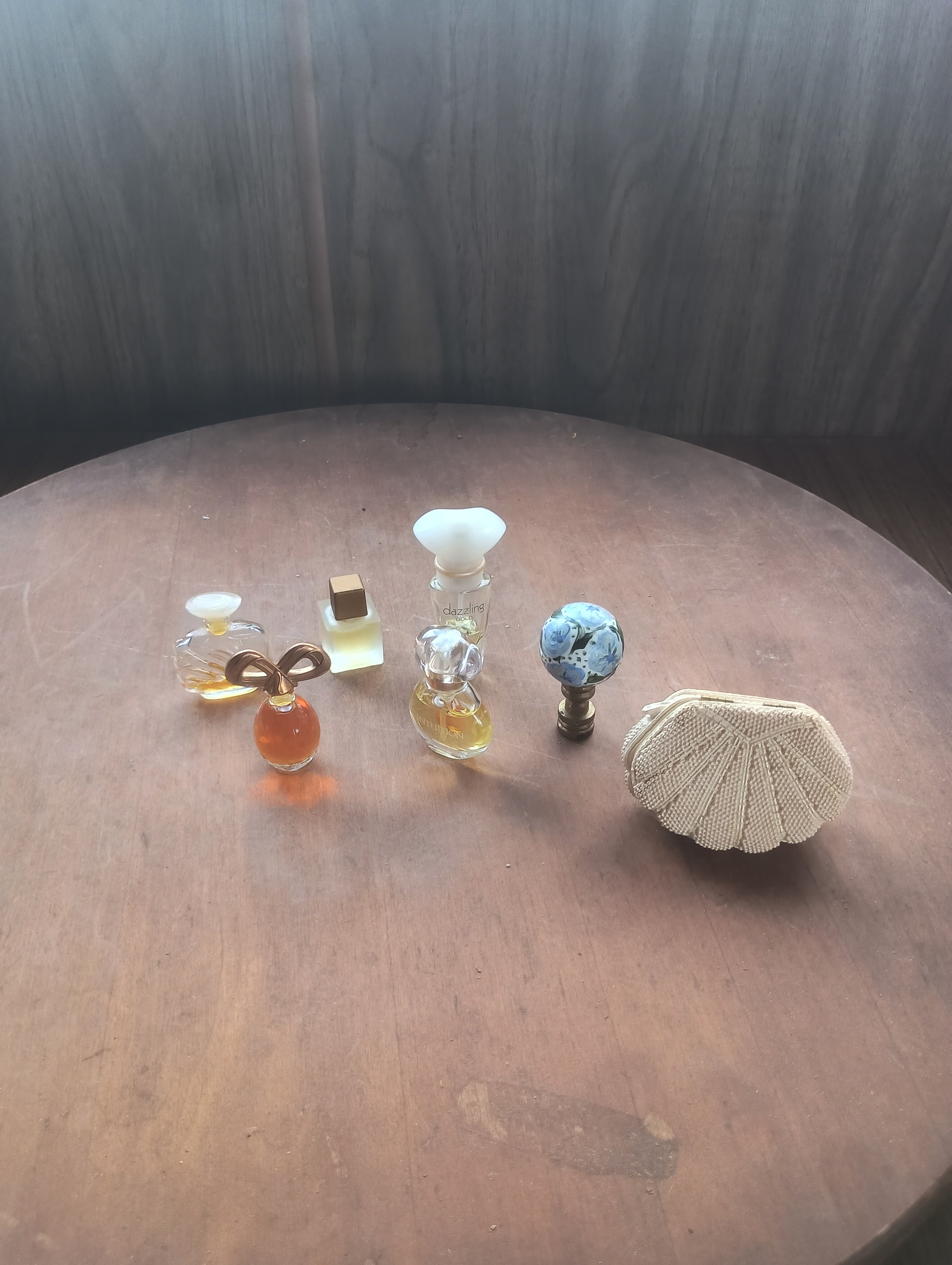 Vintage Glass Perfume Bottle Vanity Combo Set