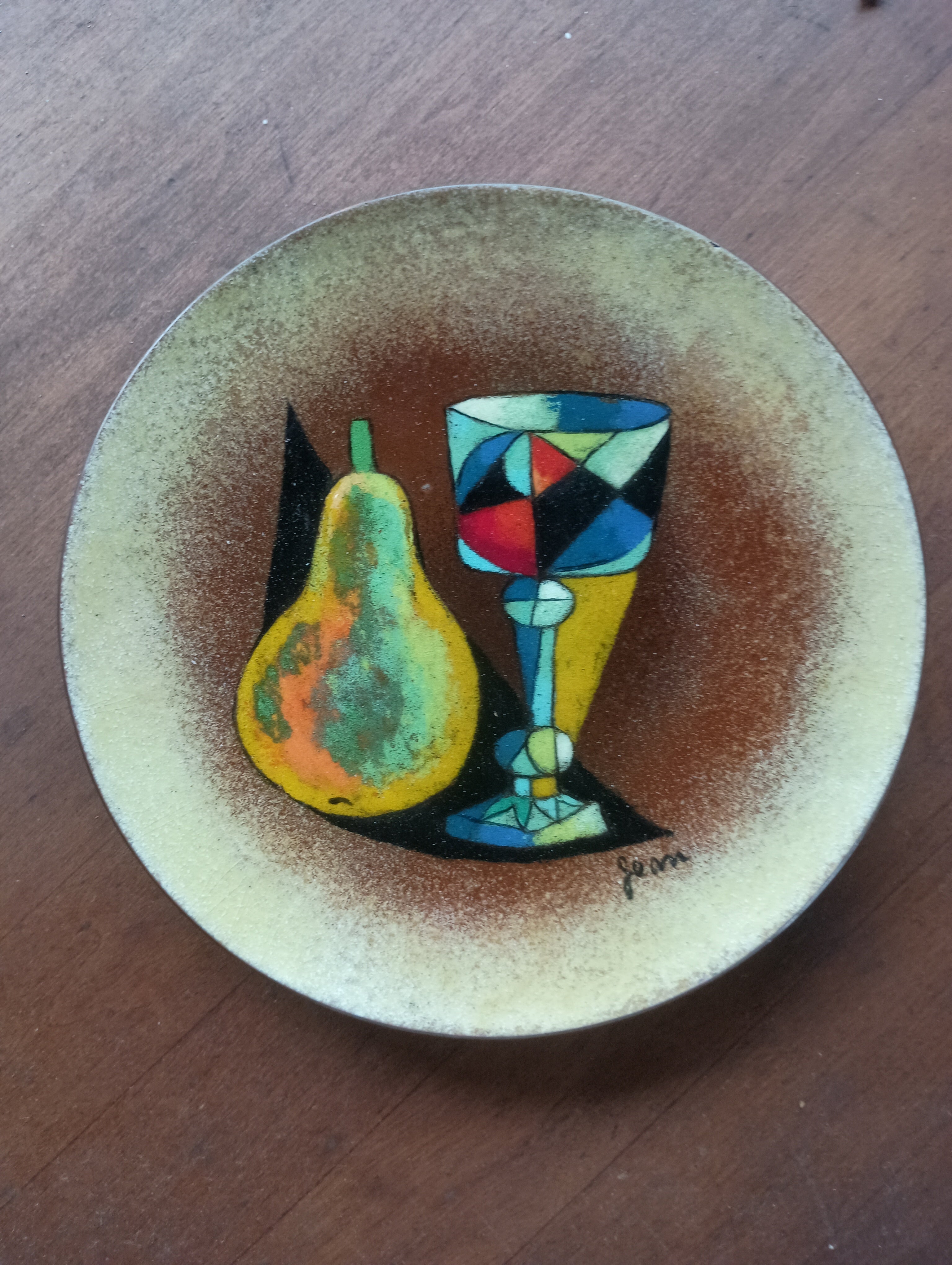 Artist Original: Jean Goodwin Ames "REPAST" Enamel on Copper
