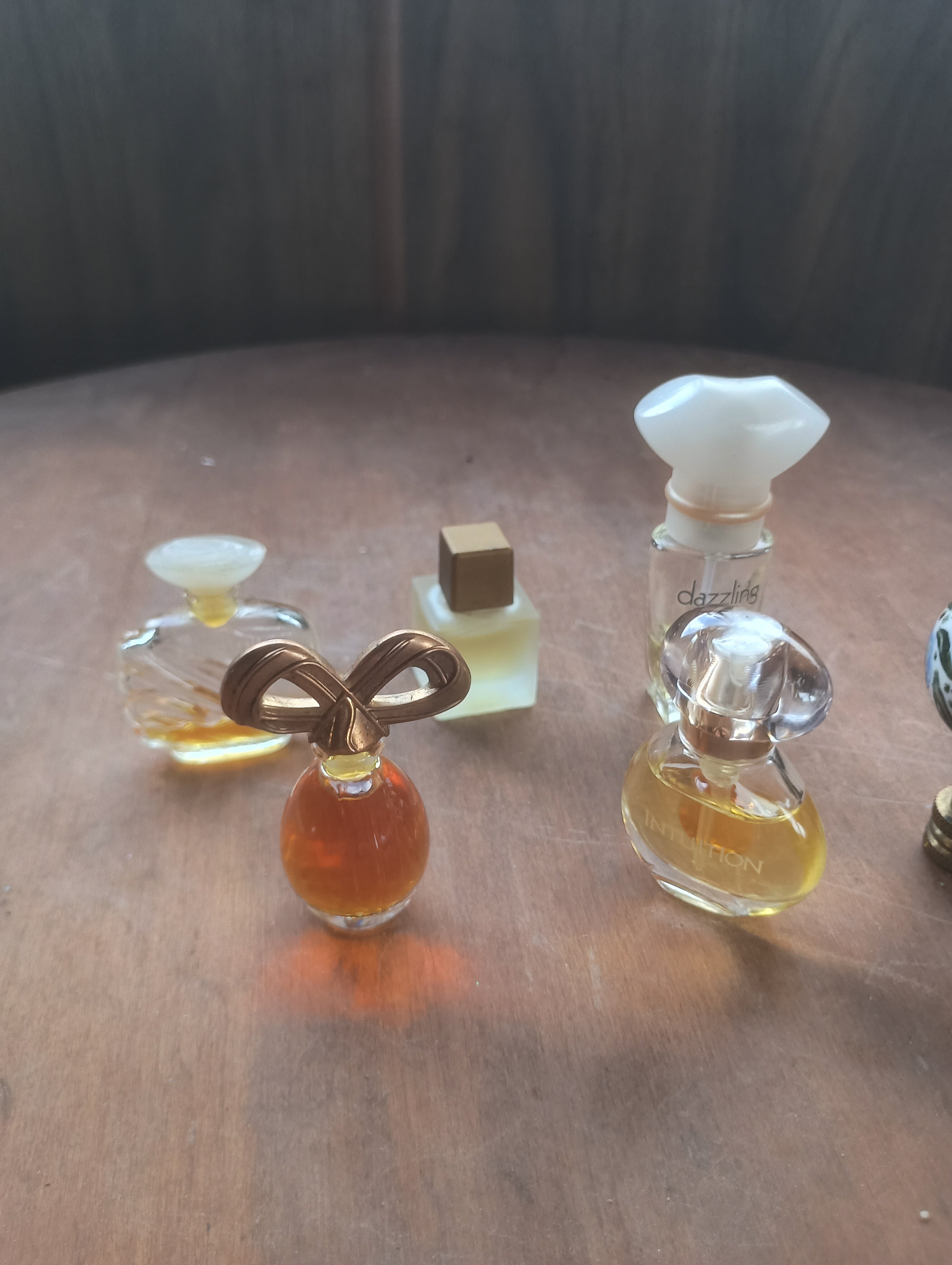 Vintage Glass Perfume Bottle Vanity Combo Set