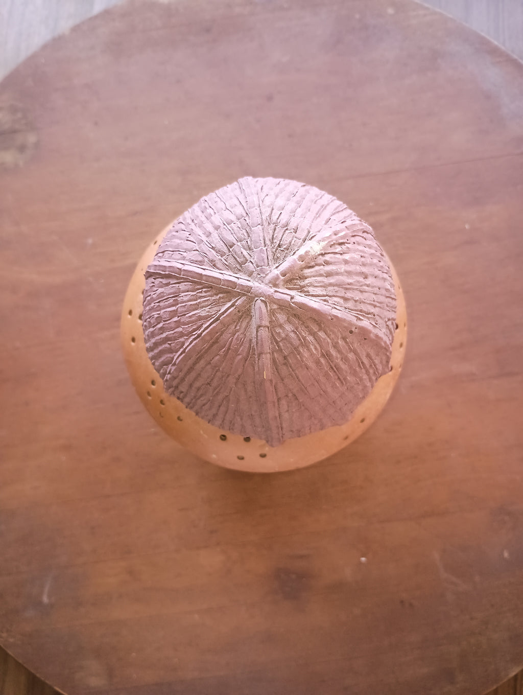 Mountain Village" Hand-Carved Terracotta Lantern