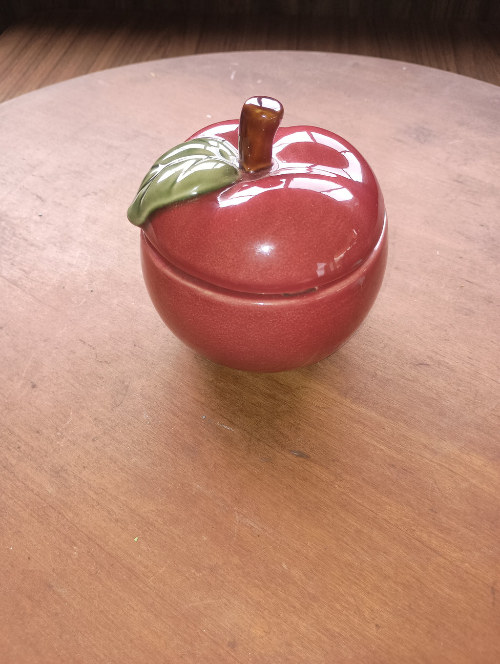 Hand-Painted Ceramic Apple Candle Jar