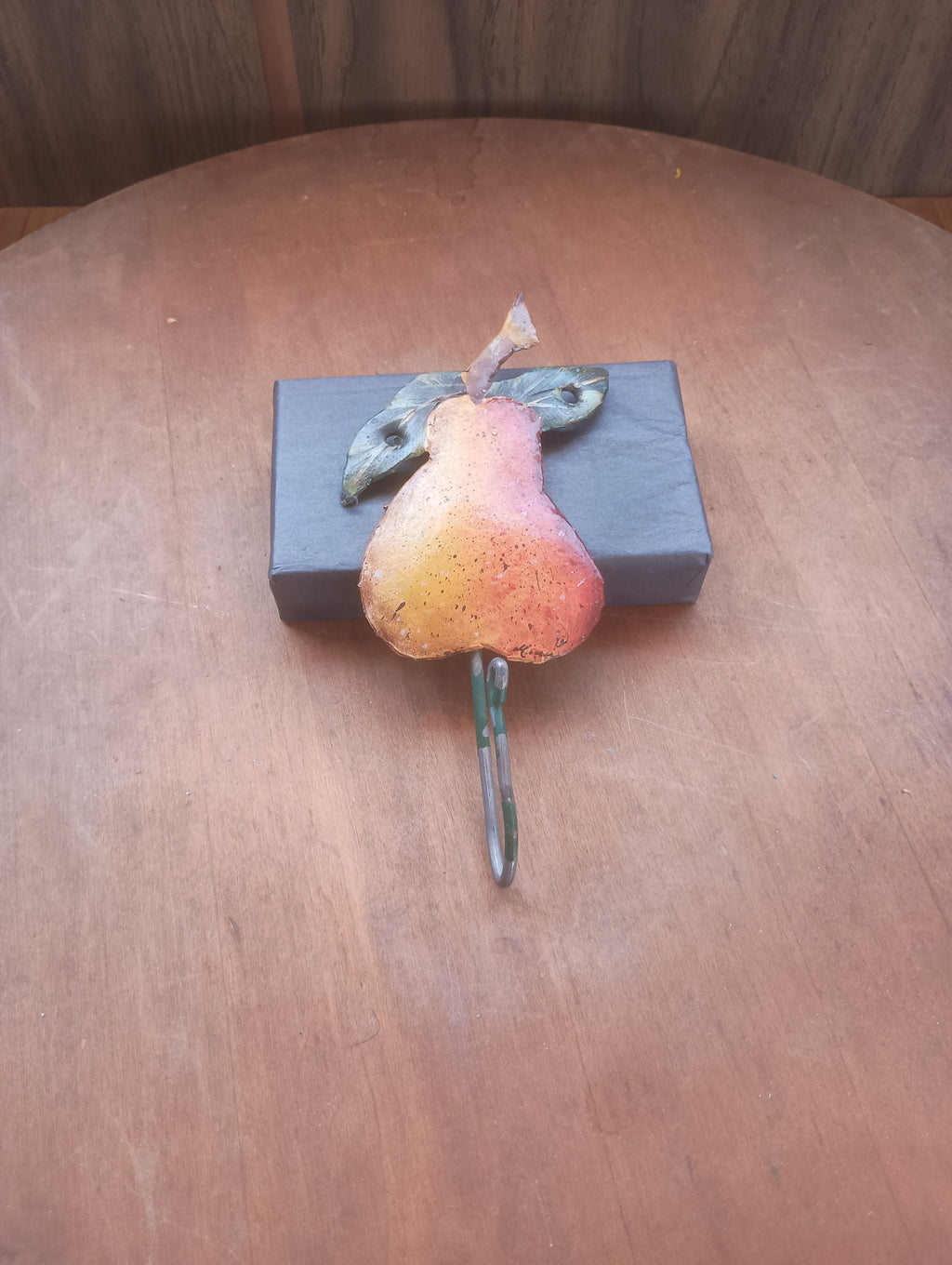 Vintage Hand-Painted Rustic Metal Pear Wall Hook