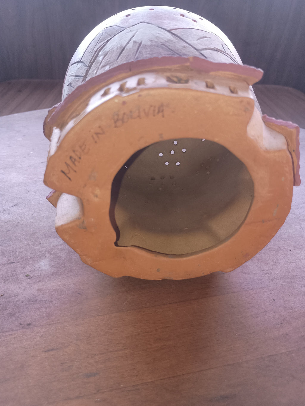 Mountain Village" Hand-Carved Terracotta Lantern