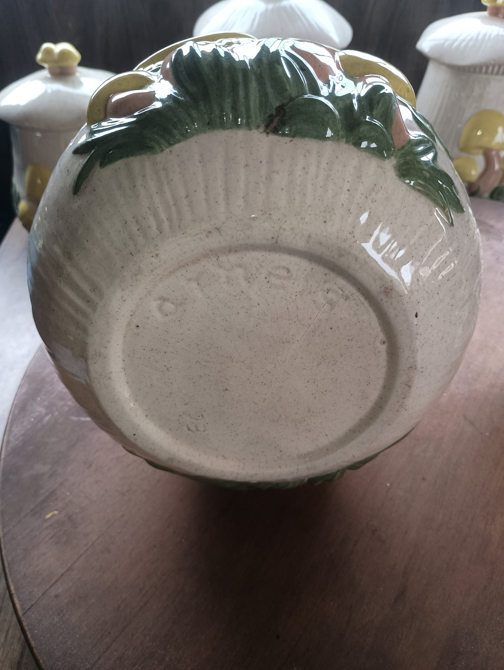 Vintage 1970s Arnel’s Ceramic Mushroom Canister Set (4-Piece)