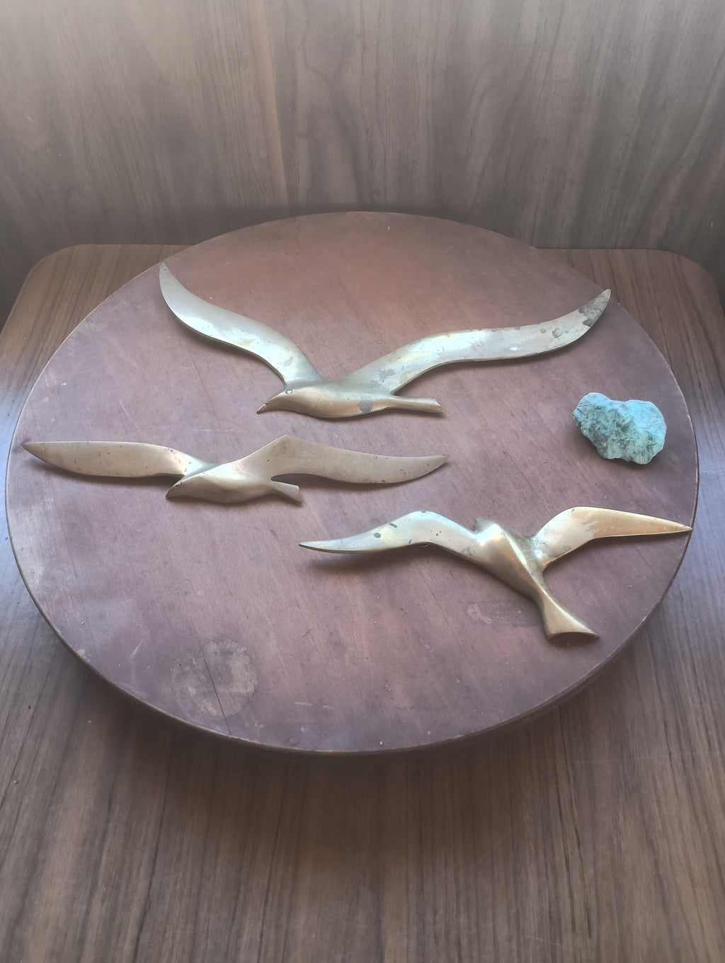 Mid-Century Brass Flying Seagulls Wall Decor - Set of 3