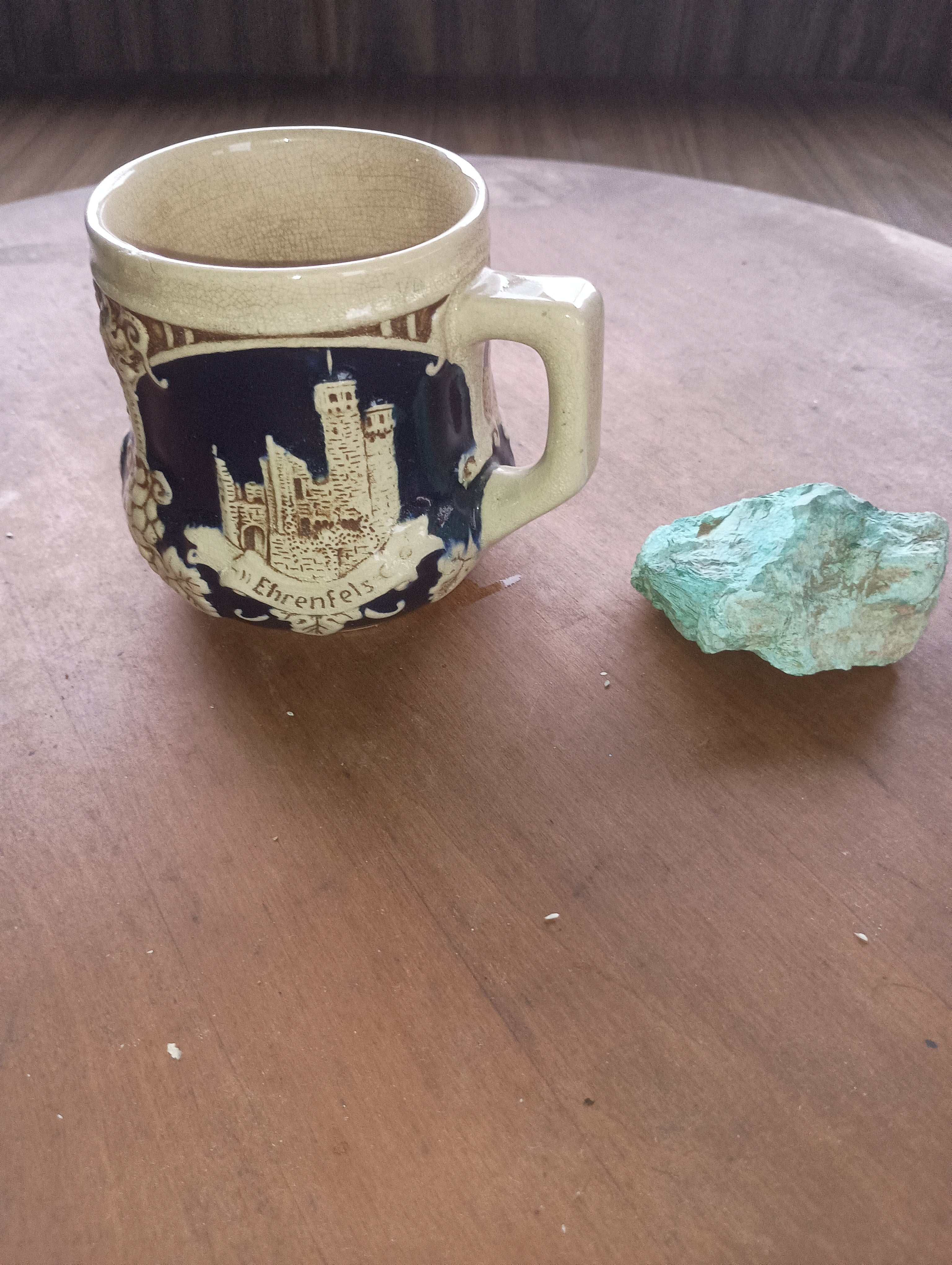 Vintage Gerz German Stoneware Relief Mug - Rhine River Castles (Ehrenfels, Pfalz, Rheinstein)