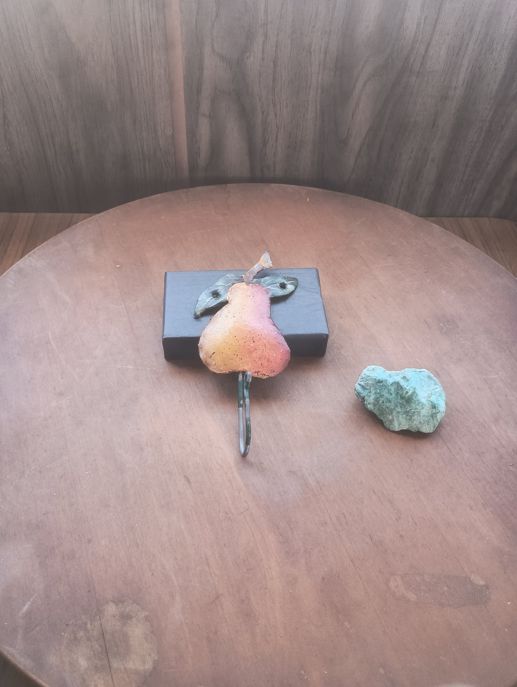 Vintage Hand-Painted Rustic Metal Pear Wall Hook