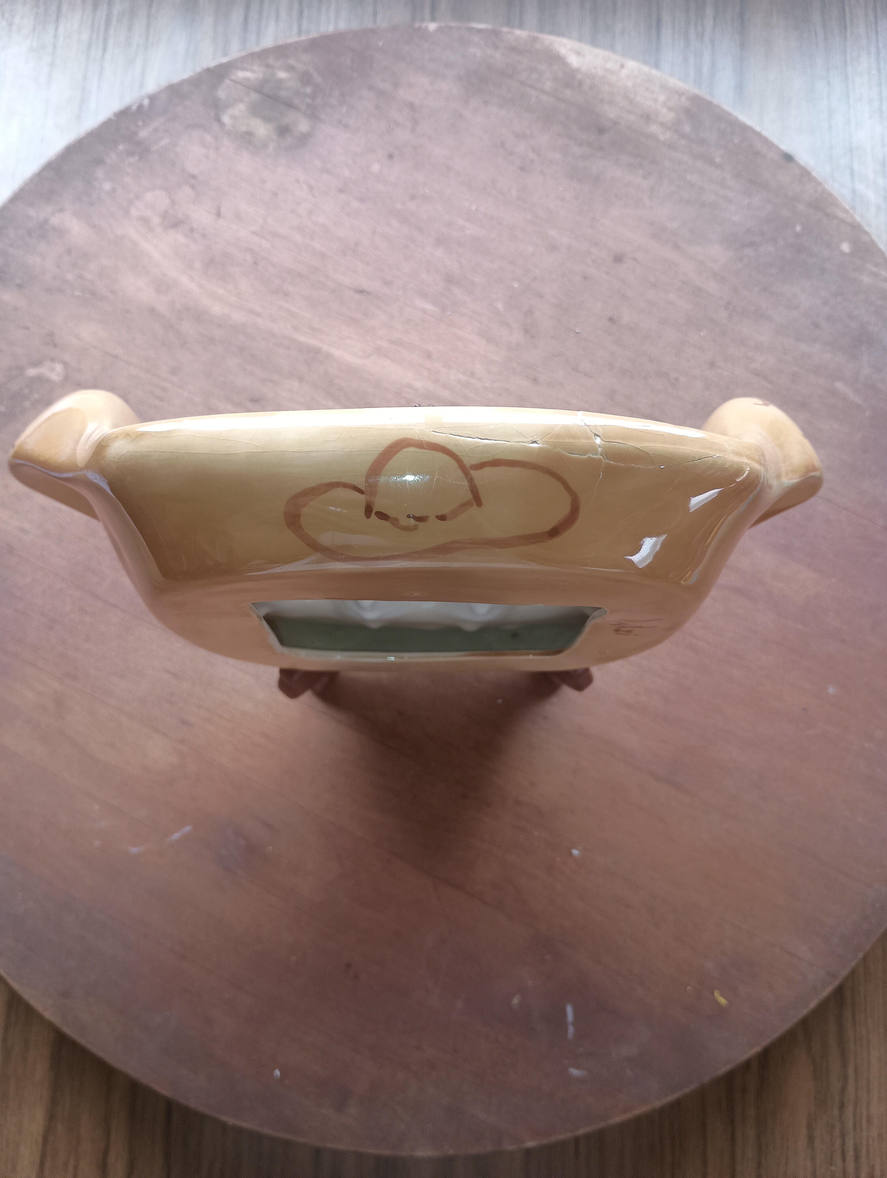 For Tacos" Hand-Painted Italian Majolica Tortilla / Taco Server