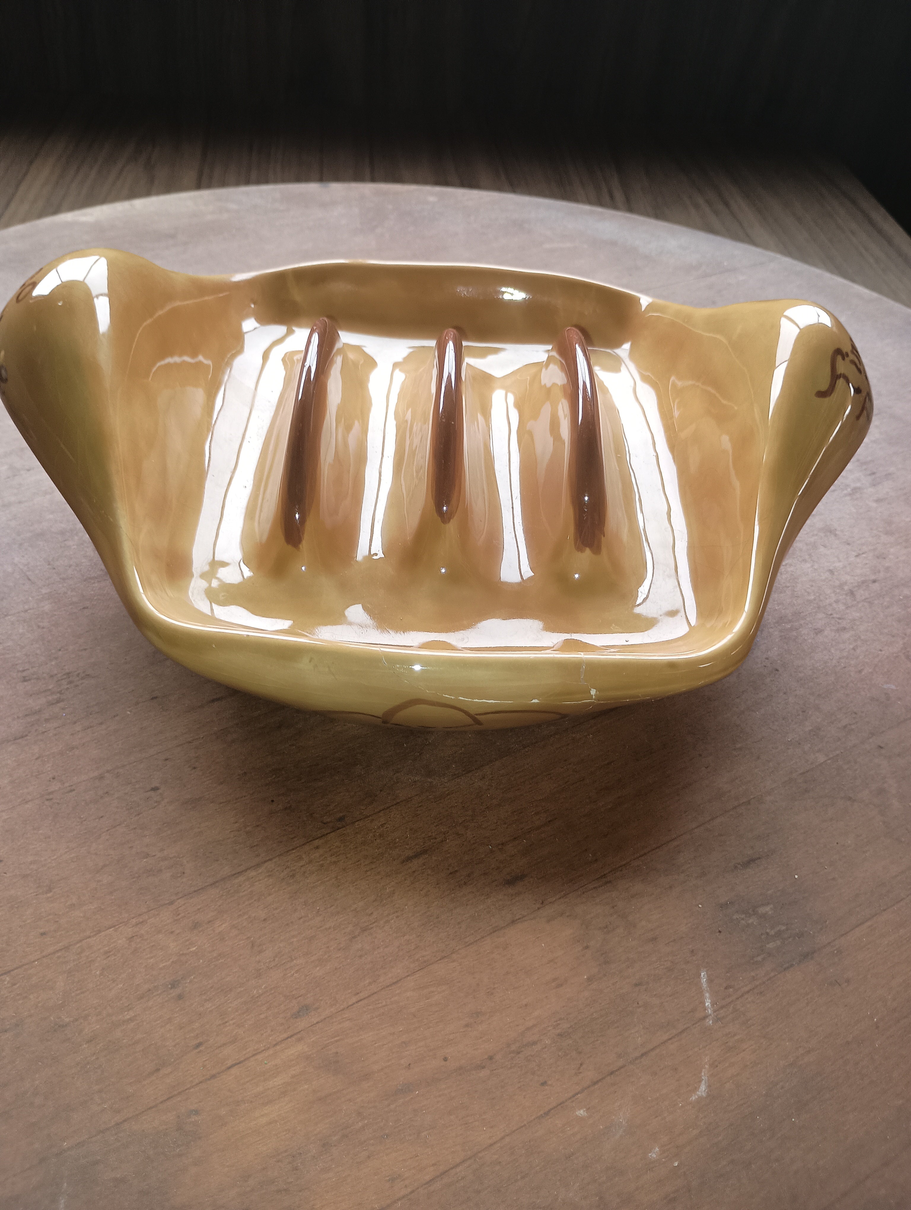 For Tacos" Hand-Painted Italian Majolica Tortilla / Taco Server