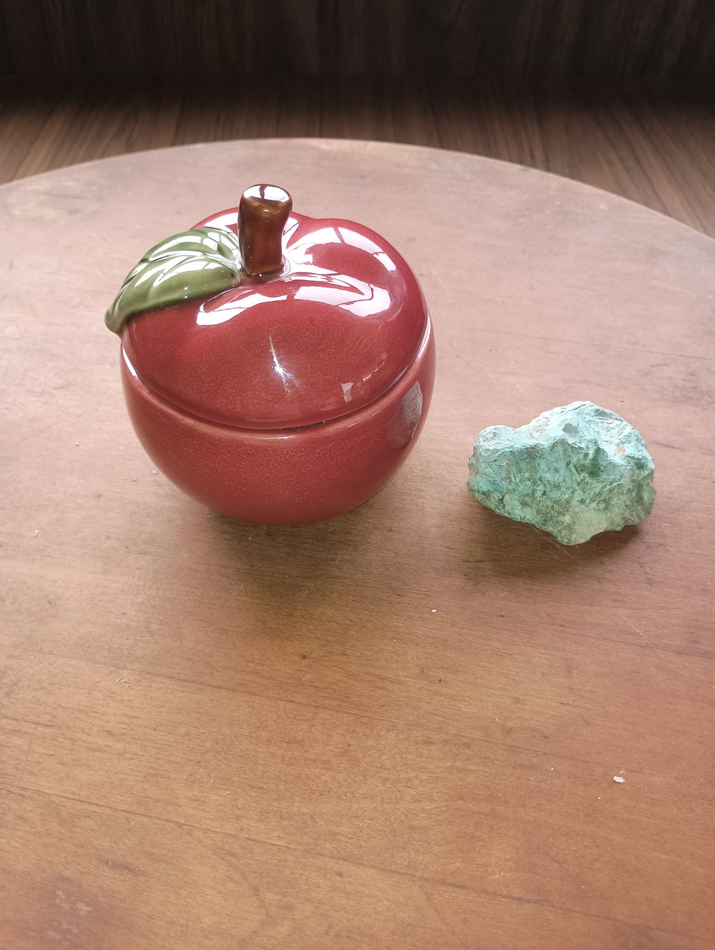 Hand-Painted Ceramic Apple Candle Jar