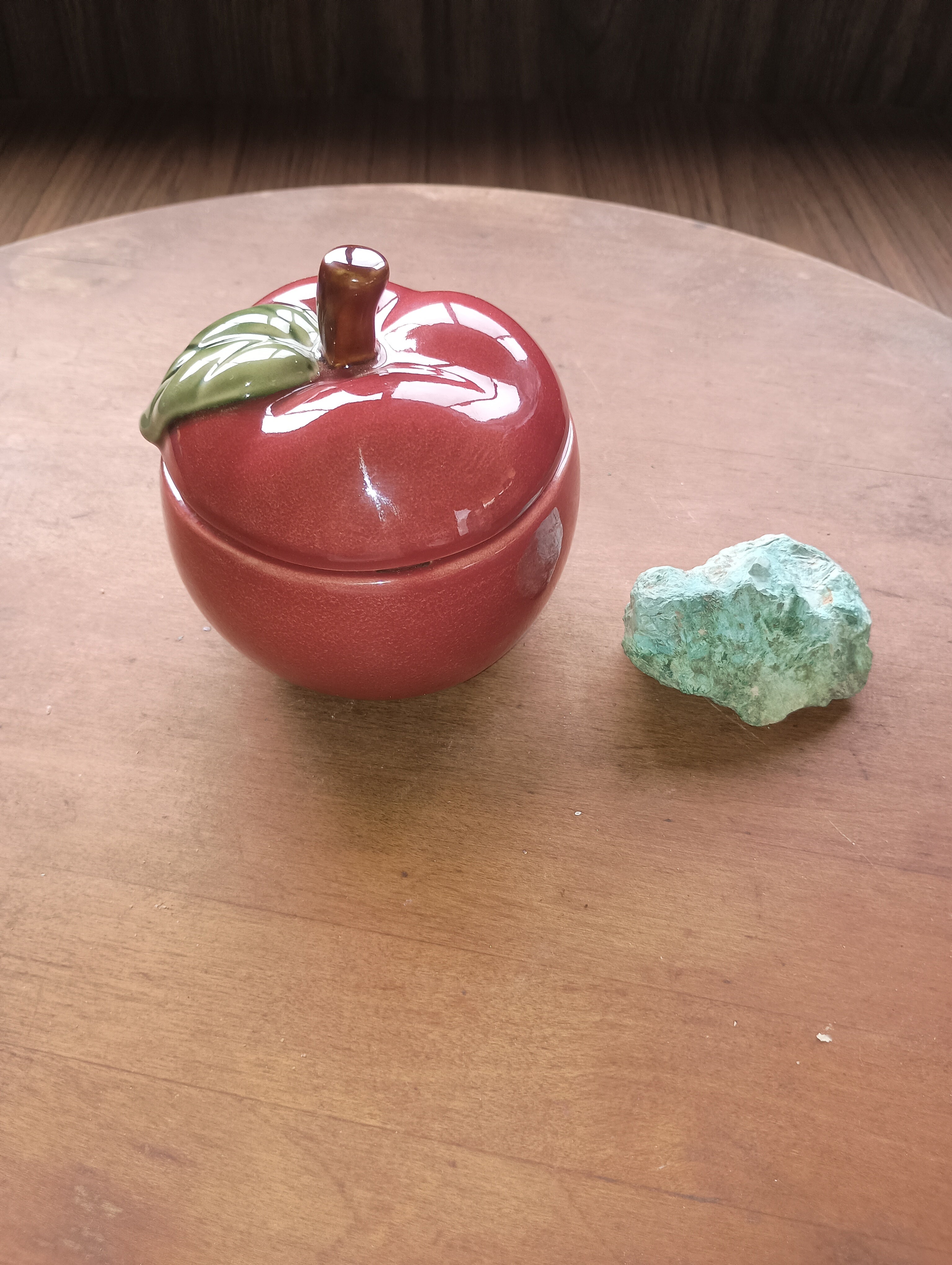 Hand-Painted Ceramic Apple Candle Jar