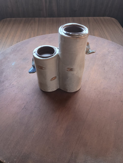 Artisan Birch Log & Songbird Triple Candle Holder