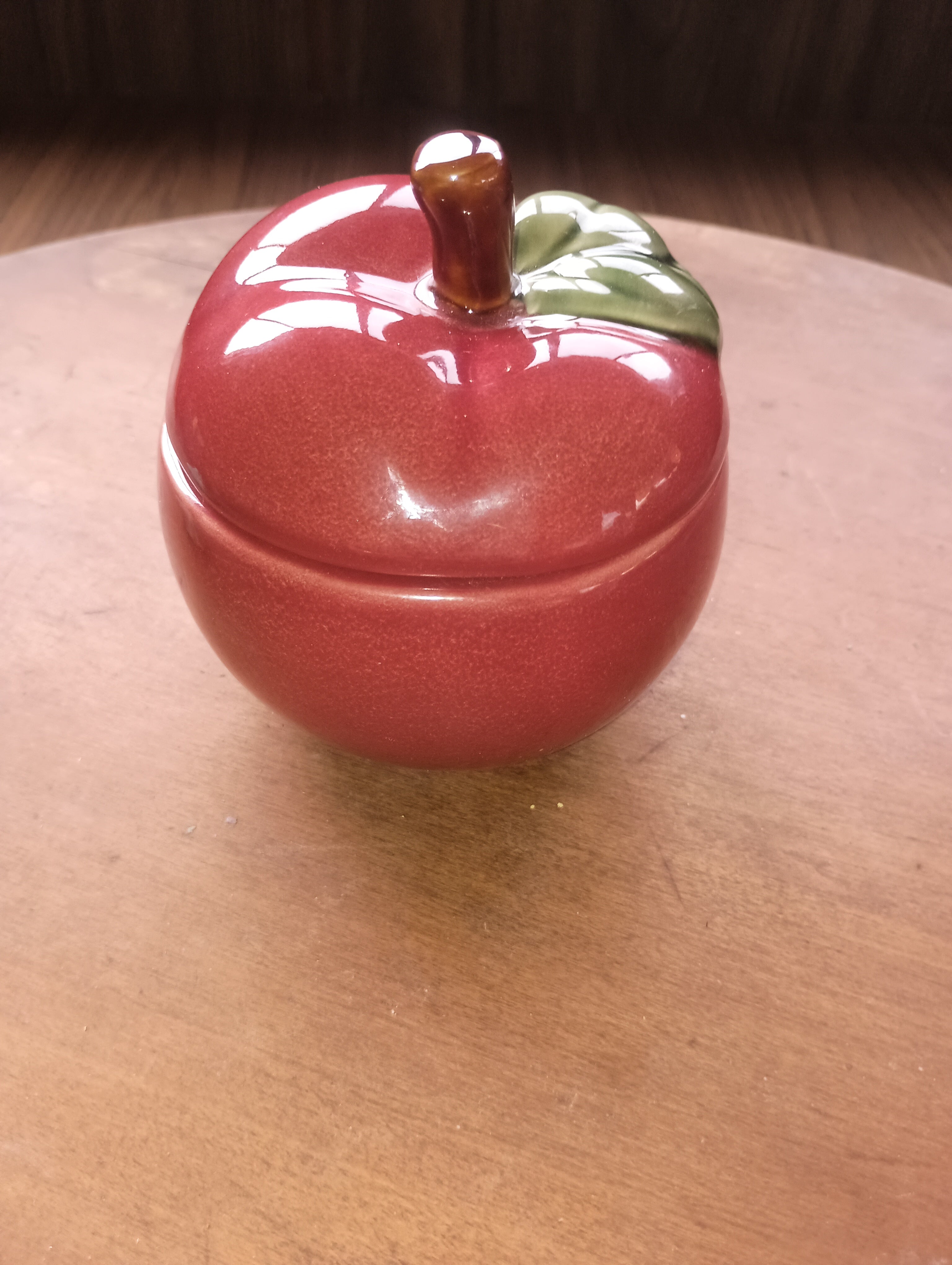 Hand-Painted Ceramic Apple Candle Jar