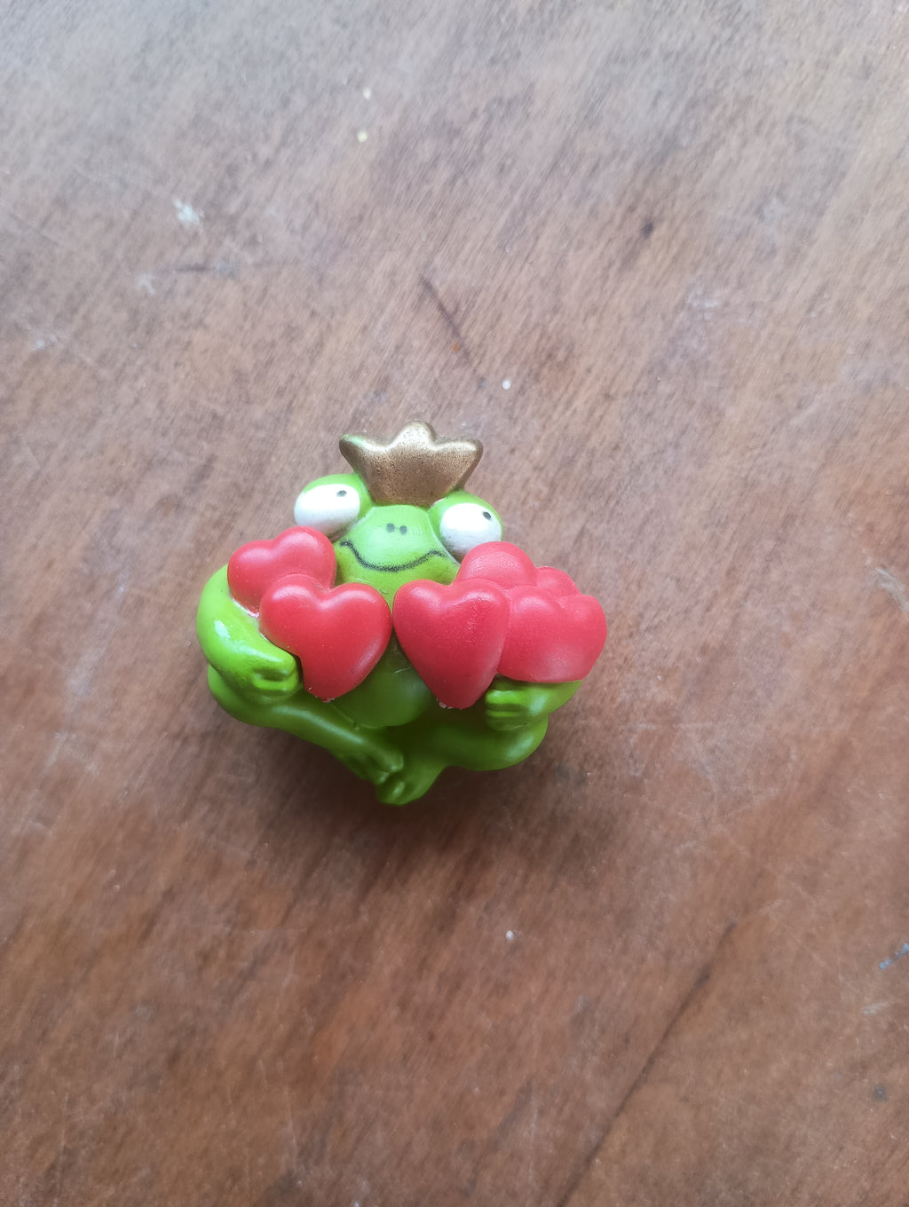 Vintage 1985 Whimsical "Frog Prince" Novelty Clay Valentine Brooch Pin