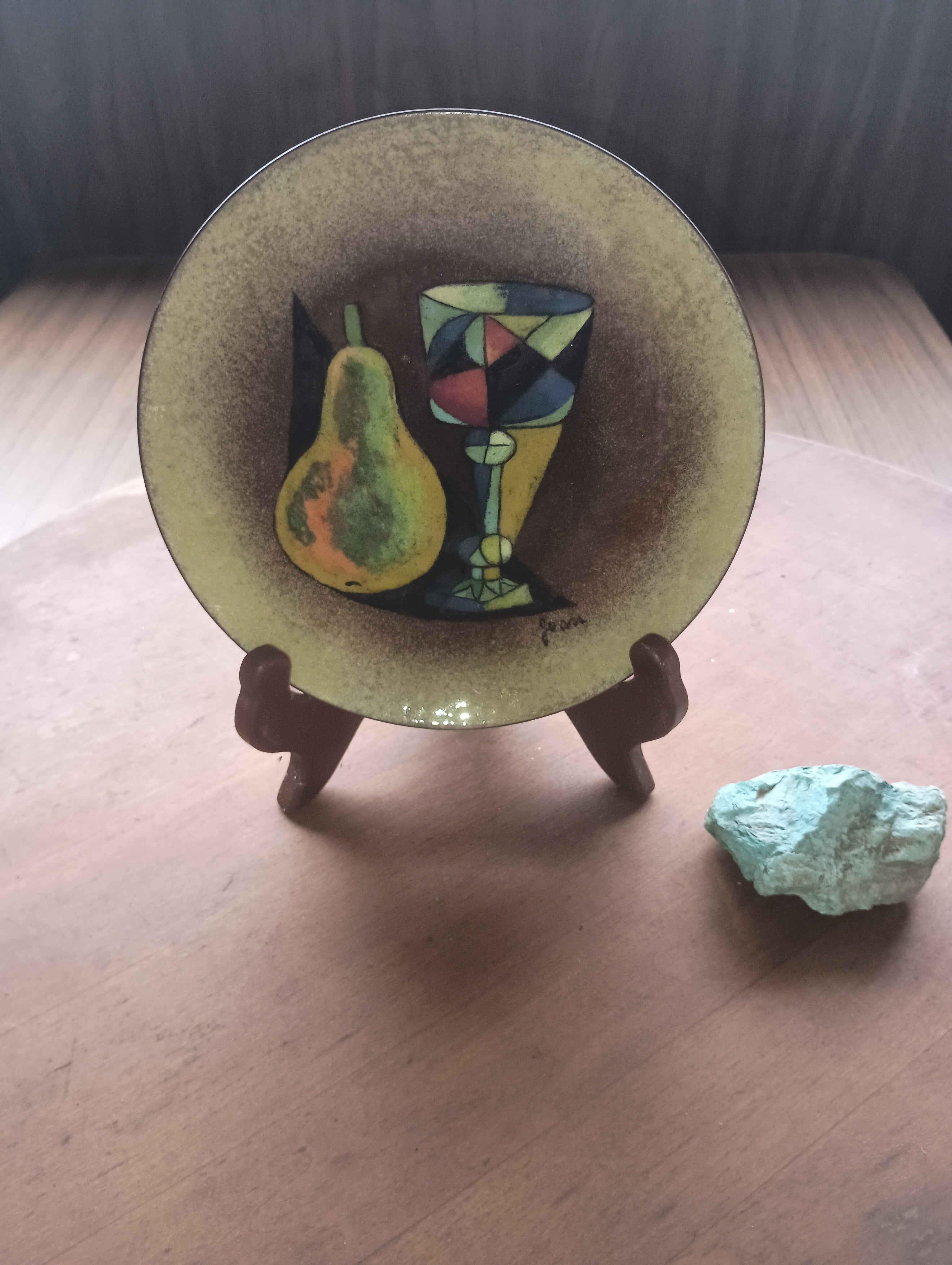 Artist Original: Jean Goodwin Ames "REPAST" Enamel on Copper