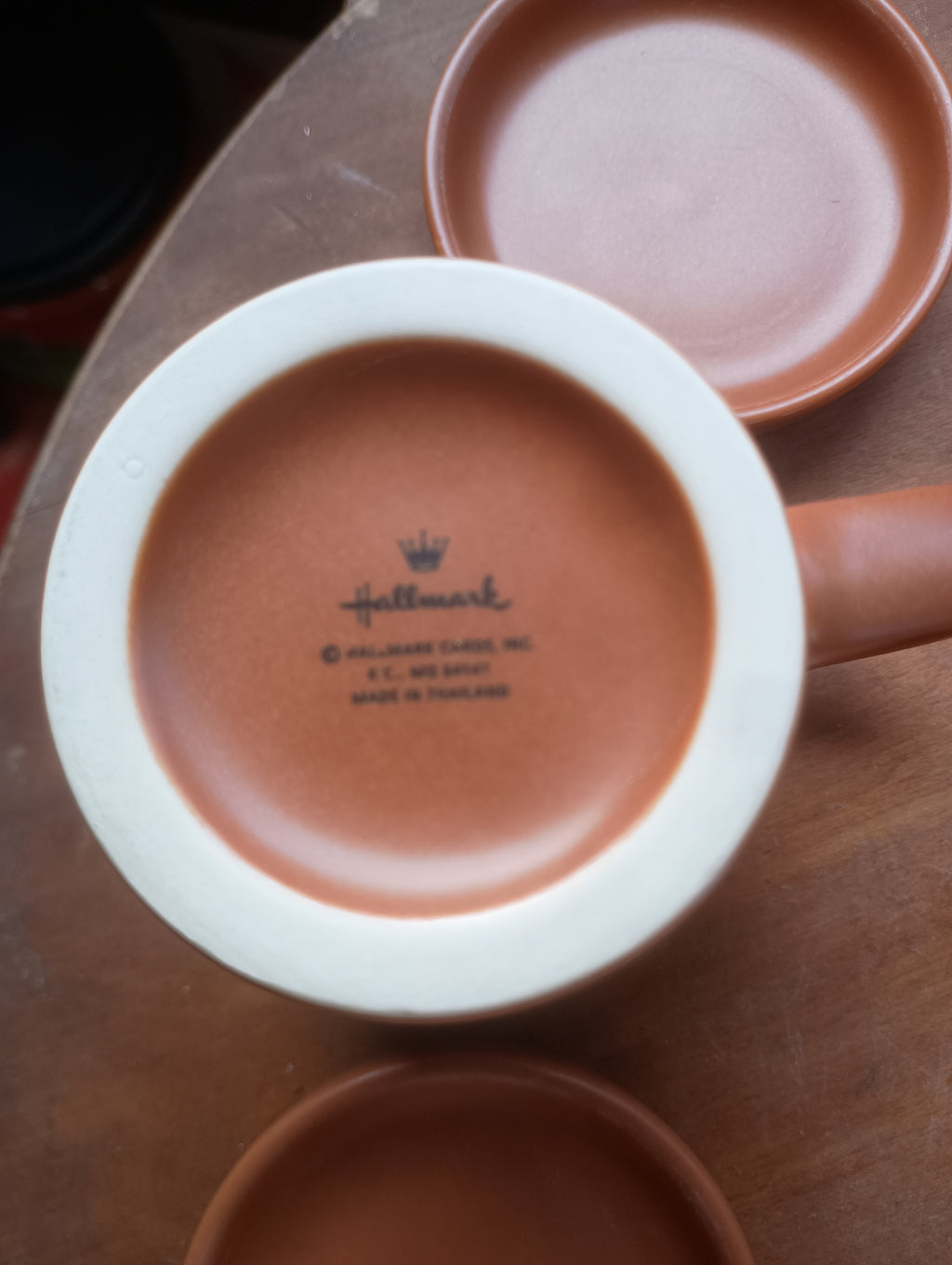 Vintage Hallmark Terracotta Flower Pot Ceramic Mug & Saucer Set - 12 Pieces (Service for 6)