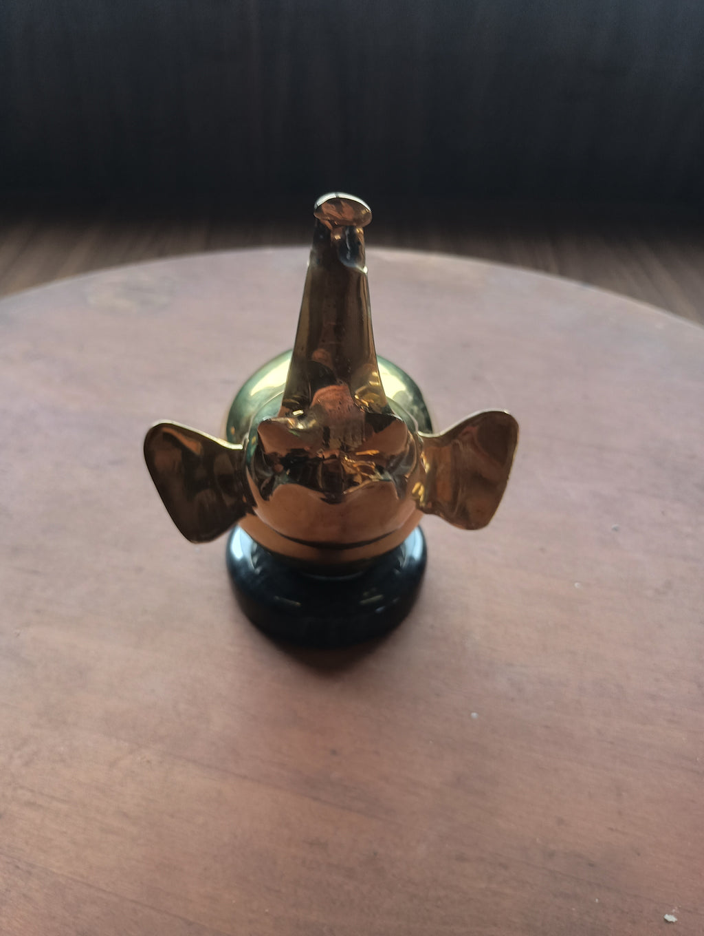 Vintage Polished Brass Elephant on Solid Marble Base