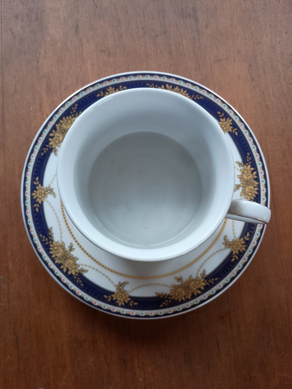 Royal Doulton Cobalt & Gold Filigree Porcelain Cup and Saucer