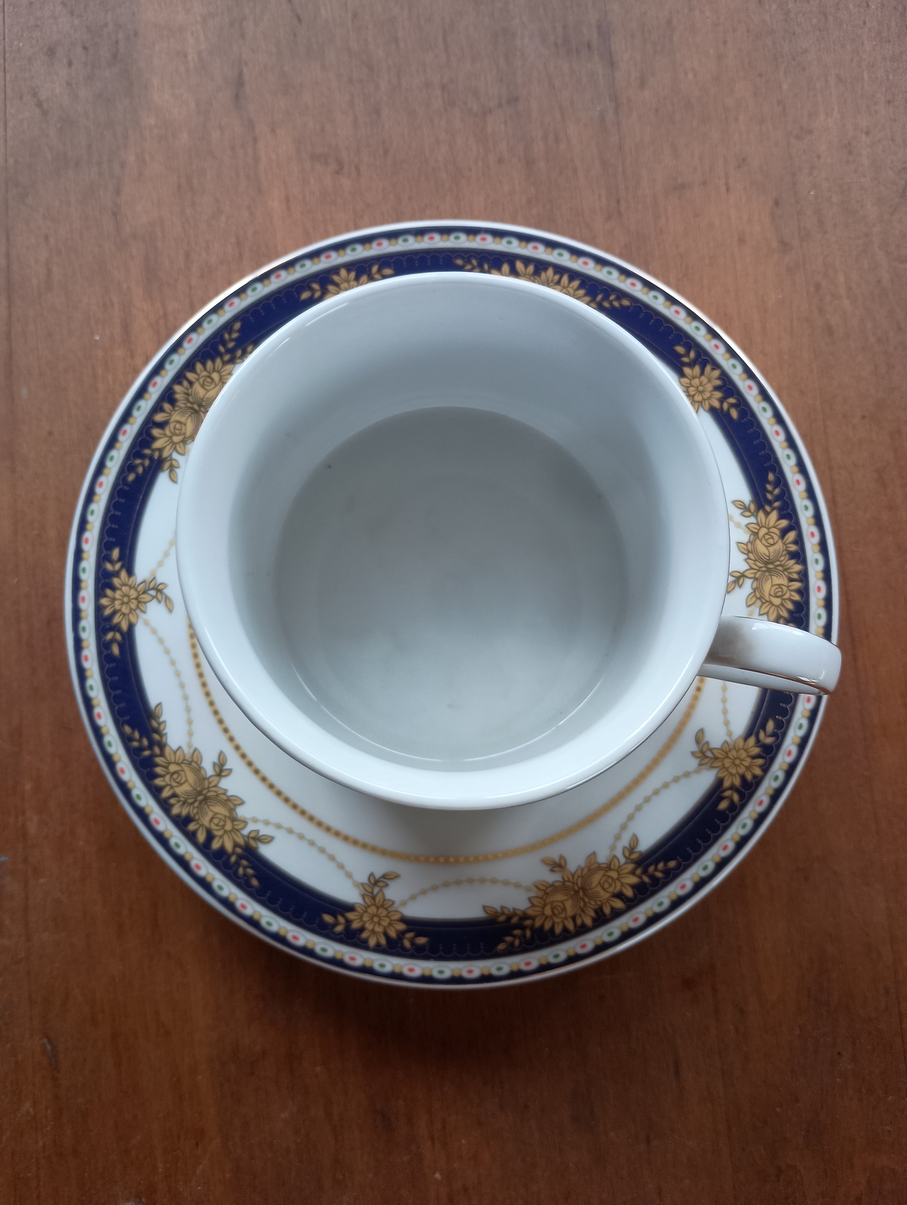 Royal Doulton Cobalt & Gold Filigree Porcelain Cup and Saucer