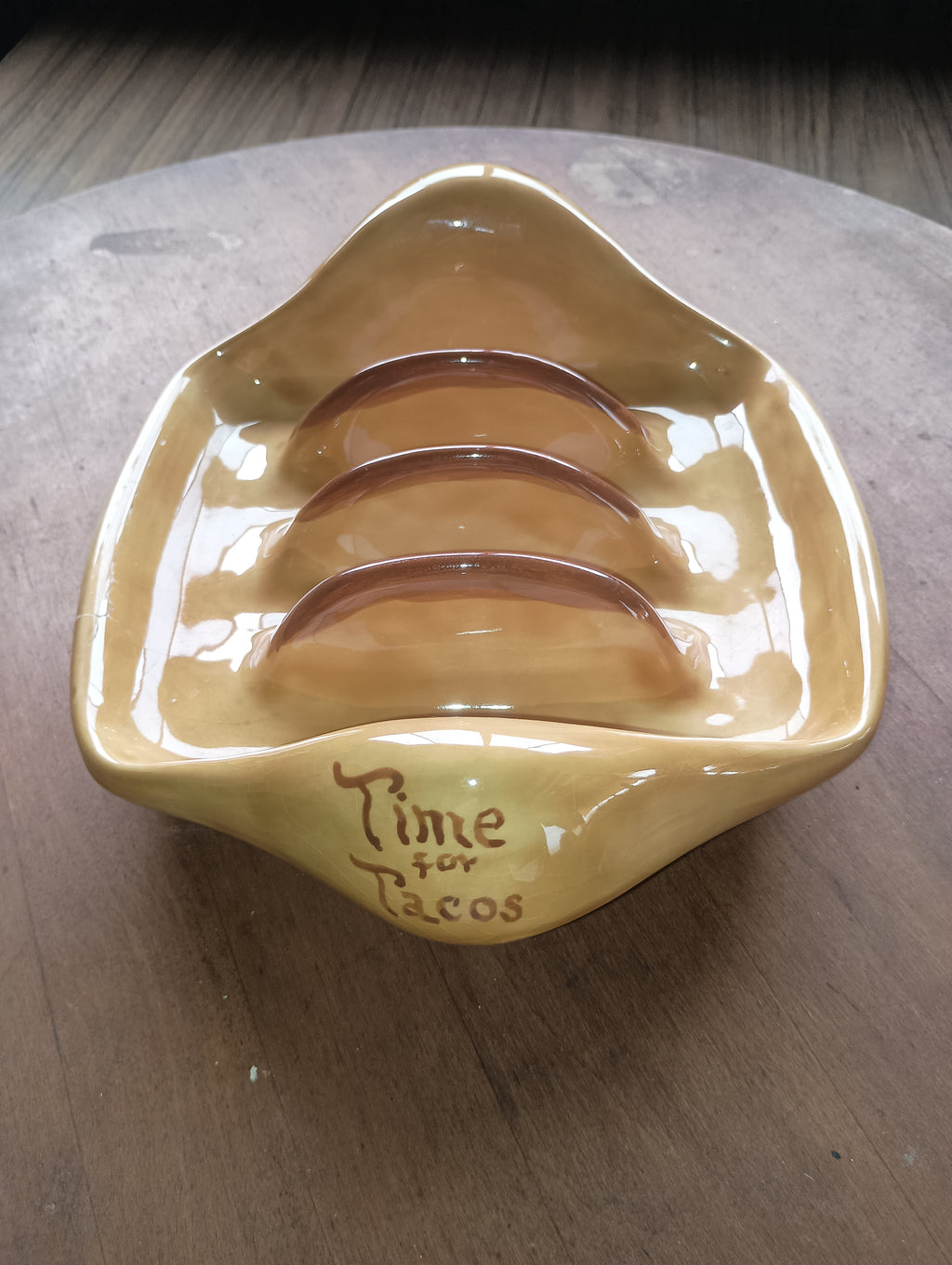 For Tacos" Hand-Painted Italian Majolica Tortilla / Taco Server
