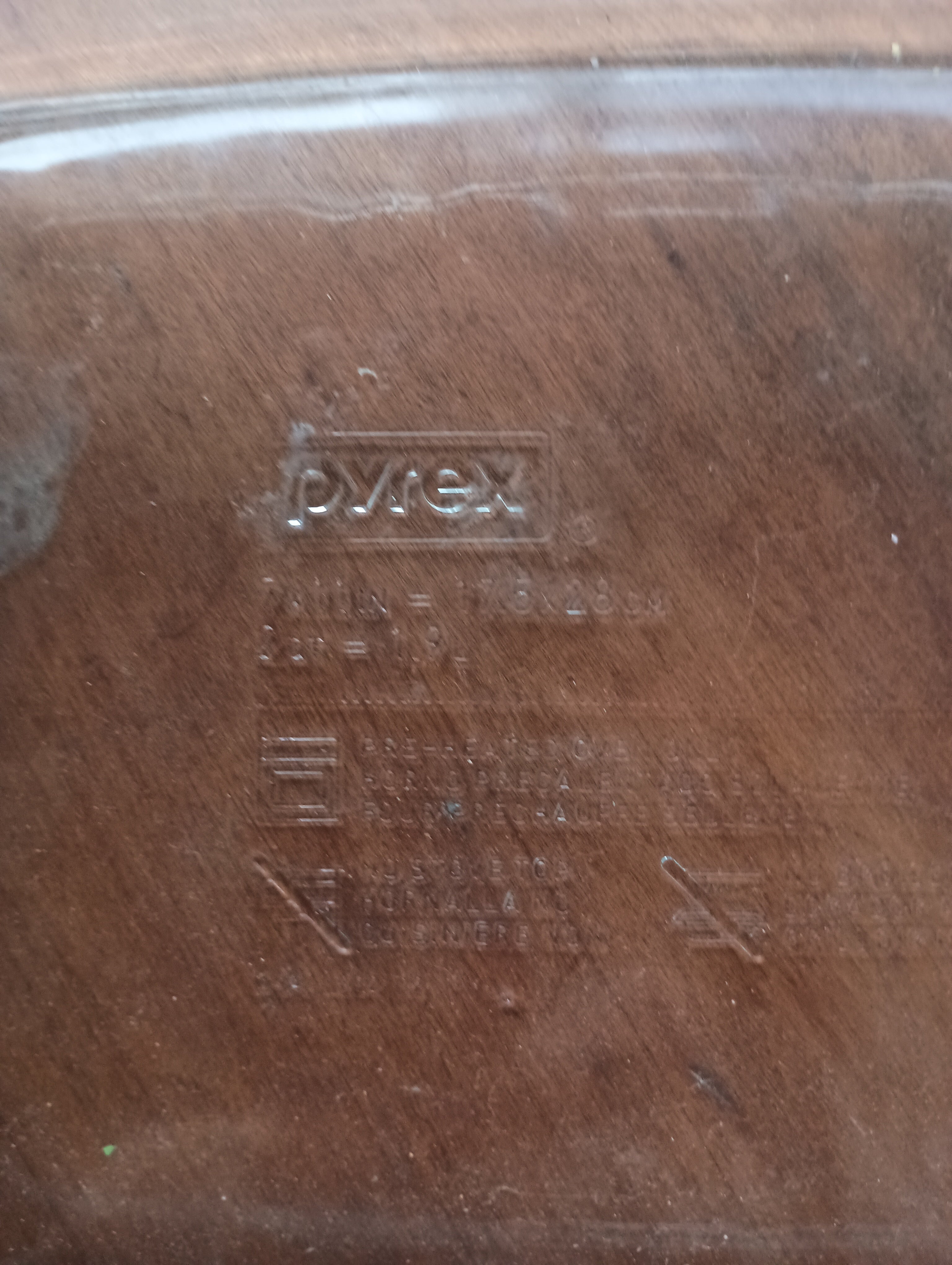 -Pyrex glass baking dish with handles