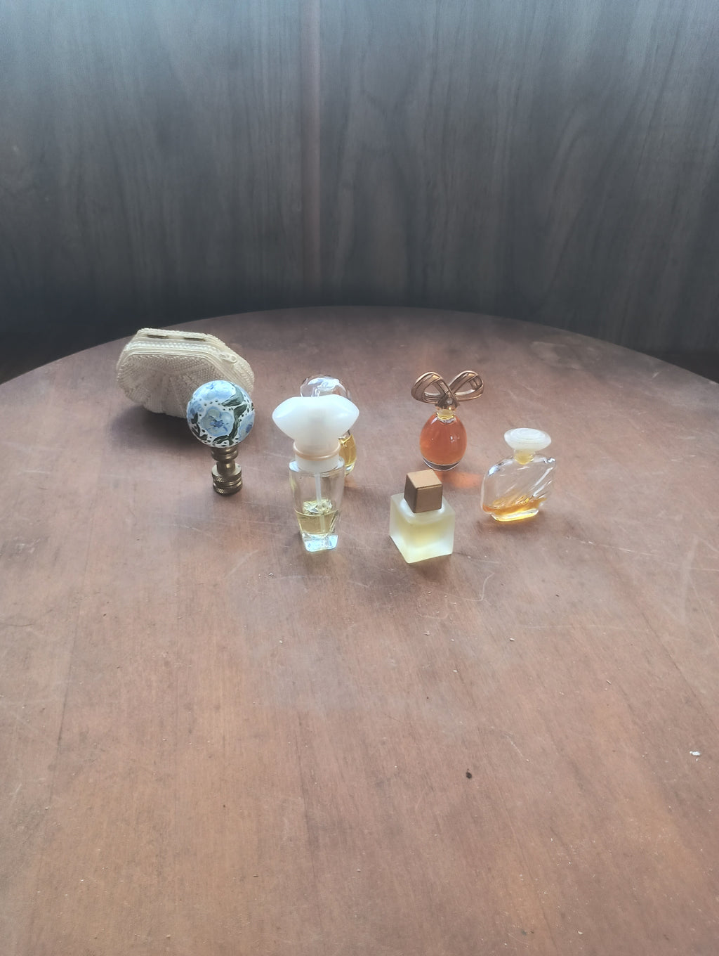 Vintage Glass Perfume Bottle Vanity Combo Set