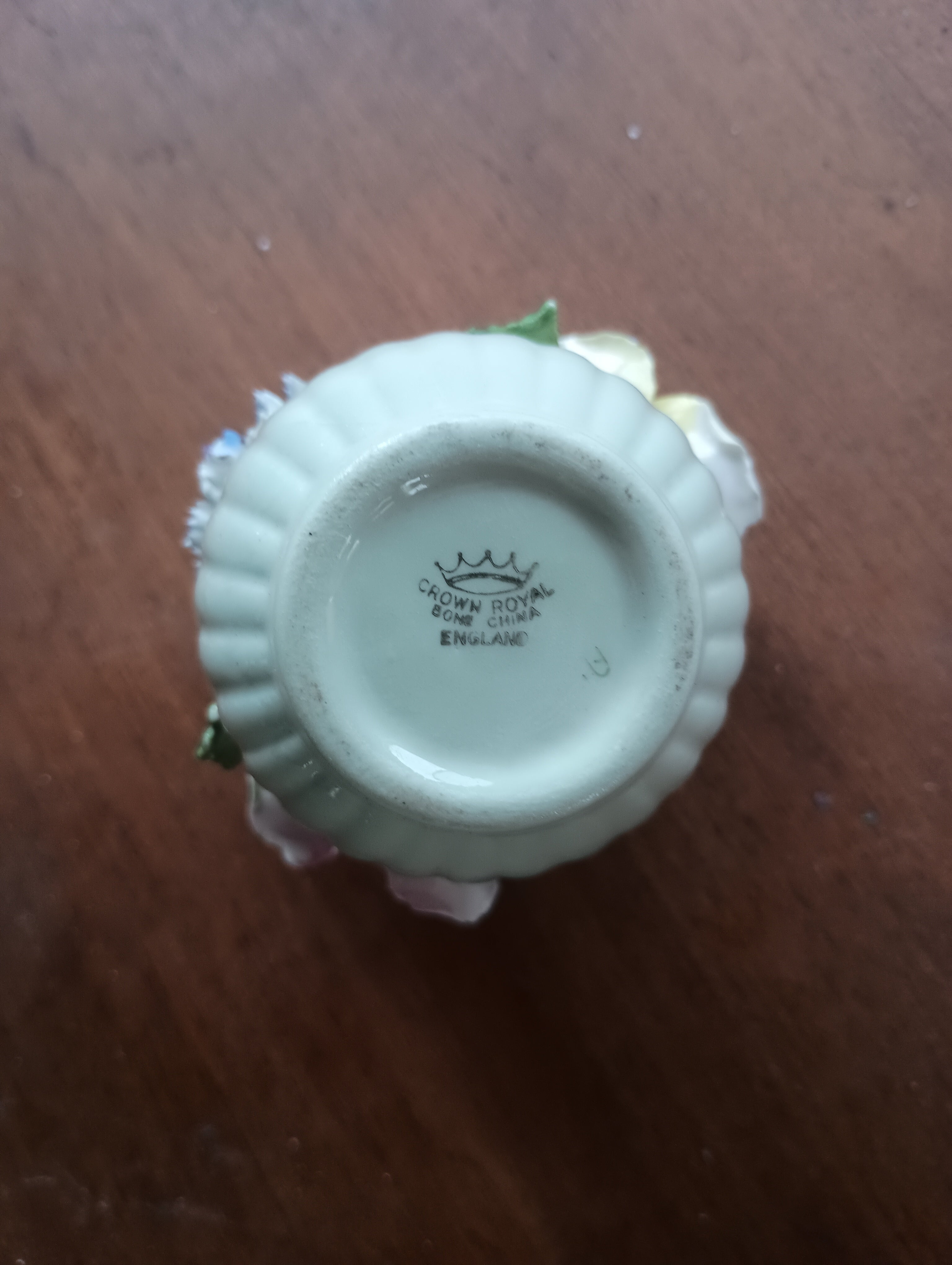 Vintage Crown Royal Bone China Hand-Painted Floral Cluster