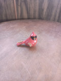 Bejeweled Red Cardinal Enamel Trinket Box - Rhinestone Accented Keepsake